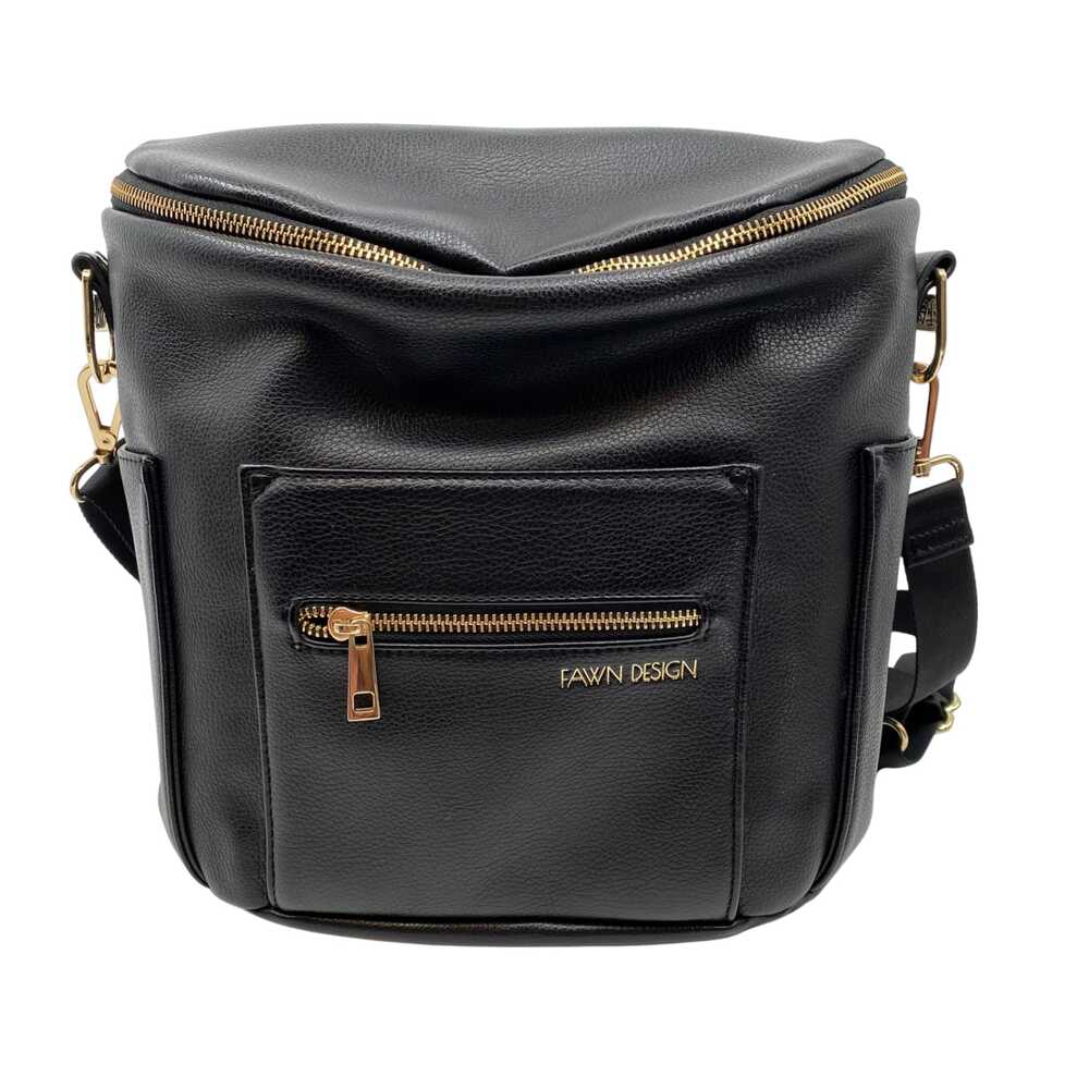 Fawn Design Black Backpack Zip Gold